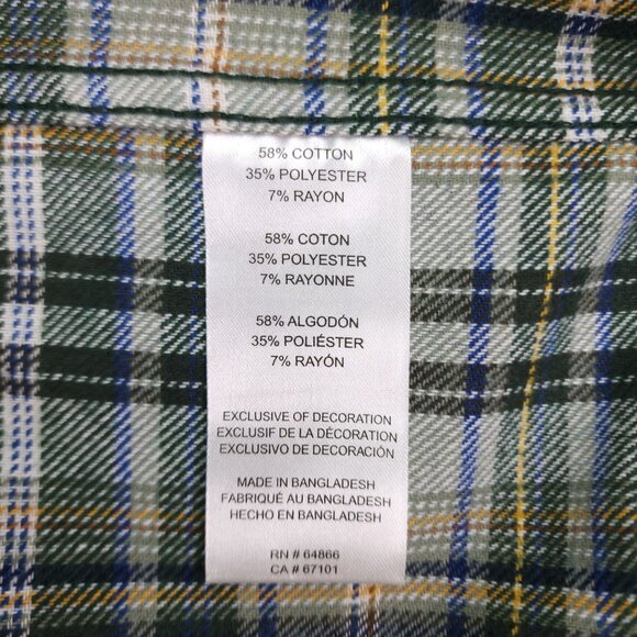 Lee Mens Flannel L Plaid Button-Up Shirt Double Chest Pockets Soft Handfeel - Picture 5 of 9
